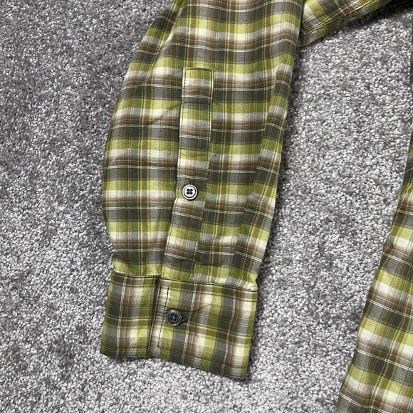 Prana Shirt Mens Extra‎ Large Button Up Plaid Breathable Outdoors Mesh Green - Picture 9 of 16
